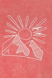 BadRhino Red Extra Long Acid Wash Sunset Print Tee | BadRhino 8
