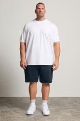 BadRhino Big & Tall Navy Blue Zip Pocket Jogger Shorts | BadRhino 2
