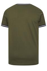 BadRhino Big & Tall Olive Green Extra Long Pique Ringer T-Shirt | BadRhino 8