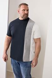 BadRhino Big & Tall Navy Blue Cut & Sew  T-Shirt | BadRhino 3