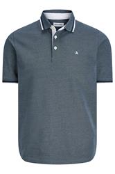JACK & JONES Big & Tall Blue Mirage Polo Shirt | BadRhino 1