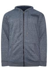 KAM Big & Tall Navy Blue Lumberjack Fleece Lined Hoodie | BadRhino 1