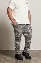 BadRhino Big & Tall Grey Camo Print Cargo Trousers | BadRhino 2