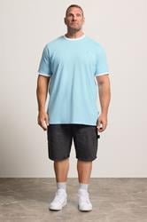 BadRhino Big & Tall Light Blue Extra Long Ringer T-Shirt | BadRhino 1