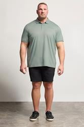 BadRhino Big & Tall Green Textured Polo Shirt | BadRhino 2