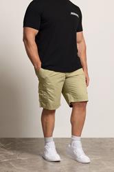 JACK & JONES Big & Tall 2 PACK Neutral And Olive Green Cargo Shorts | BadRhino 2