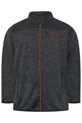 Kam Big & Tall Black Twisted Marl Fleece Jacket | BadRhino 1
