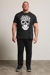 BadRhino Big & Tall Black Skull & Snake Graphic T-Shirt | BadRhino 2