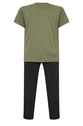 BadRhino Big & Tall Olive Green Lounge Trouser & T-Shirt Set | BadRhino 6
