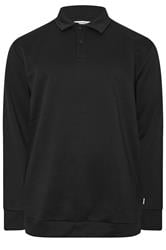 JACK & JONES Big & Tall Black Radley Polo Sweatshirt | BadRhino 1