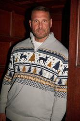 BadRhino Big & Tall Grey Fairisle Deer Quarter Zip Knitted Jumper | BadRhino 1