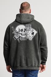 BadRhino Big & Tall Black Sun Bleached Tattoo Graphic Hoodie | BadRhino 4