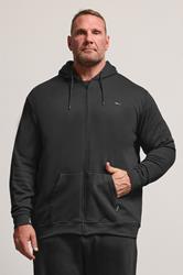 BadRhino Big & Tall 2 PACK Black Zip Through Essential Hoodie | BadRhino 2