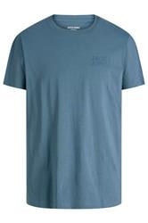 JACK & JONES Big & Tall Blue Mirage Logo T-Shirt | badRhino 1