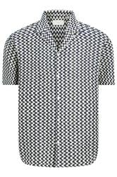 JACK & JONES Big & Tall Navy Blue Crochet Shirt
