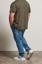 BadRhino Big & Tall Blue Washed Straight Leg Stretch Jeans | BadRhino 3