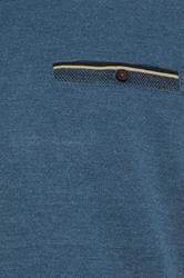 D555 Big & Tall Blue Jacquard Pique Polo Shirt | BadRhino 3