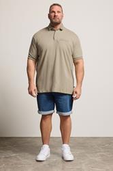 D555 Big & Tall Stone Brown Interlock Jacquard Polo Shirt | BadRhino 1