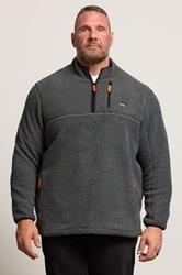 BadRhino Big & Tall Grey Sherpa Quarter Zip Fleece | BadRhino 1
