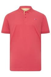 BadRhino Big & Tall Pink & Yellow Contrast Short Sleeve Polo Shirt