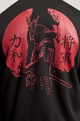 BadRhino Big & Tall Black Japanese 'Sumurai' Zip Through Hoodie | BadRhino 4