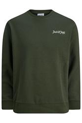JACK & JONES Big & Tall Duffle Bag Green Crew Neck Sweatshirt | BadRhino 1