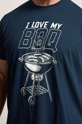 BadRhino Big & Tall Navy Blue Extra Long 'My BBQ' Graphic T-Shirt | BadRhino 4