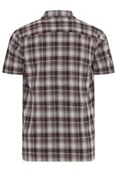 BadRhino Big & Tall Brown Check Stripe Short Sleeve Shirt | BadRhino 6