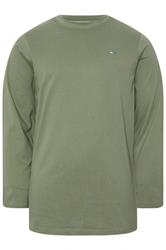 BadRhino Big & Tall Sage Green Long Sleeve Plain T-shirt | BadRhino 1