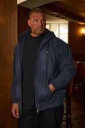BadRhino Big & Tall Blue Denim Hooded Zip Through Jacket | badRhino 1