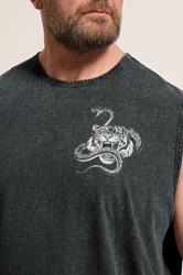 BadRhino Big & Tall Black Acid Wash Graphic Vest | BadRhino 5