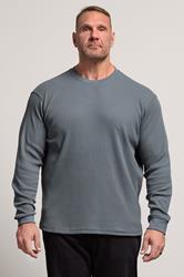 BadRhino Big & Tall Storm Blue Waffle Texture Long sleeve T-Shirt | BadRhino 1