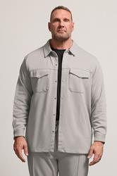 BadRhino Big & Tall Natural Brown Textured Jersey Shacket | BadRhino 1