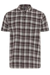 BadRhino Big & Tall Brown Check Stripe Short Sleeve Shirt | BadRhino 5
