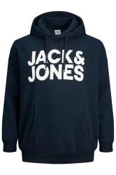 JACK & JONES Navy Blue Corp Logo Hoodie | BadRhino 1