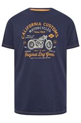 KAM Big & Tall Stone Beige Vintage Denim Graphic Print T-Shirt | BadRhino 3