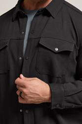 BadRhino Big & Tall Black Textured Jersey Shacket | BadRhino 4