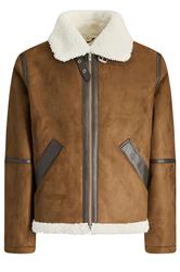 JACK & JONES Big & Tall Cognac Brown Aviator Jacket | BadRhino 1