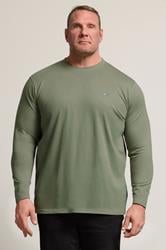 BadRhino Big & Tall Sage Green Long Sleeve Plain T-shirt | BadRhino 1