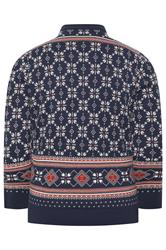BadRhino Big & Tall Navy Blue Fairisle Grinch Christmas Jumper | BadRhino 5