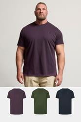 BadRhino Big & Tall 3 PACK Plum Purple & Dark Green Core T-Shirts | BadRhino 1