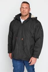 KAM Black Teddy Lined Parka Coat | BadRhino 1