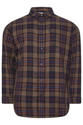 BEN SHERMAN Big & Tall Navy Blue Check Shirt | BadRhino 1