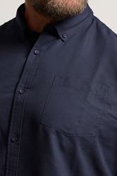 BadRhino Big & Tall Navy Blue Long Sleeve Oxford Shirt | BadRhino 4