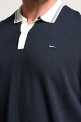 BadRhino Big & Tall Navy Blue Tipped Short Sleeve Polo Shirt | BadRhino 5