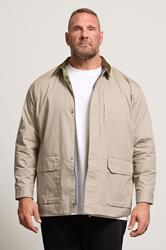 BadRhino Big & Tall Natural Brown Checked Lined Worker Jacket | BadRhino 1