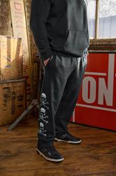 BadRhino Big & Tall Black Side Skull Open Hem Joggers | BadRhino 3