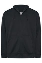 D555 Big & Tall Navy Blue Couture Zip Through Hoodie | BadRhino 1