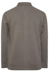 BadRhino Big & Tall Beige Brown Jersey Textured Overshirt | BadRhino 6