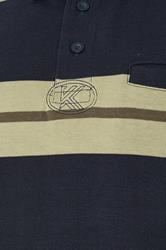 KAM Navy Blue Striped Long Sleeve Rugby Polo Shirt | BadRhino 3